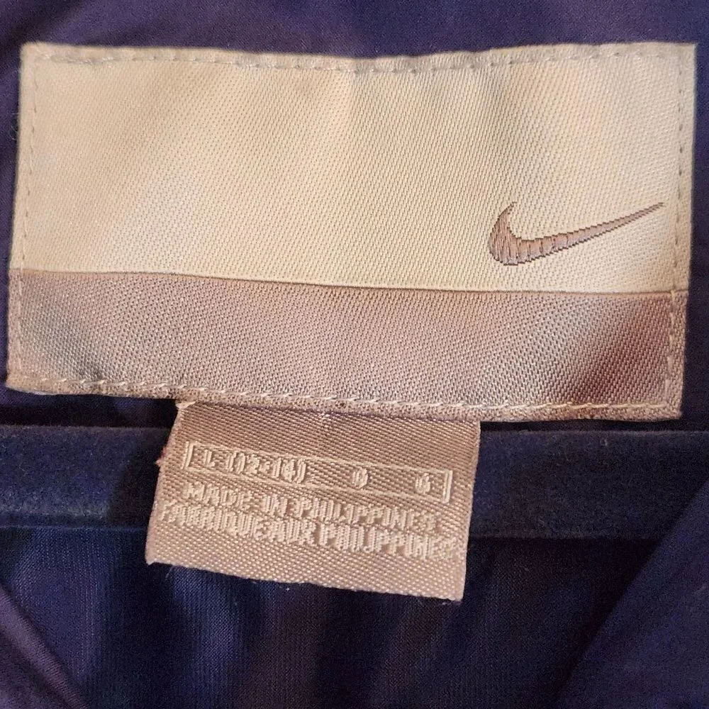 Nike Blue Quilted Puffer Full Zip Bomber Jacket Size L